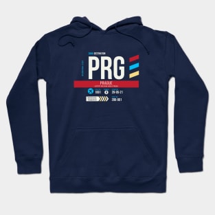 Prague (PRG) Airport Code Baggage Tag Hoodie